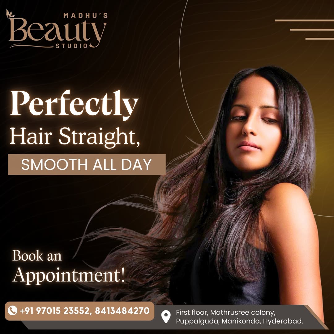 ✨ Get Sleek Stunning Straight Hair at Madhu Beauty Studio ✨Tired of frizz and unmanageable hai